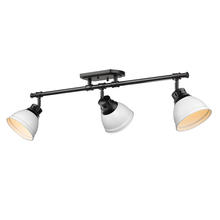  3602-3SF BLK-WHT - Duncan 3-Light Semi-Flush - Track Light in Matte Black with Matte White